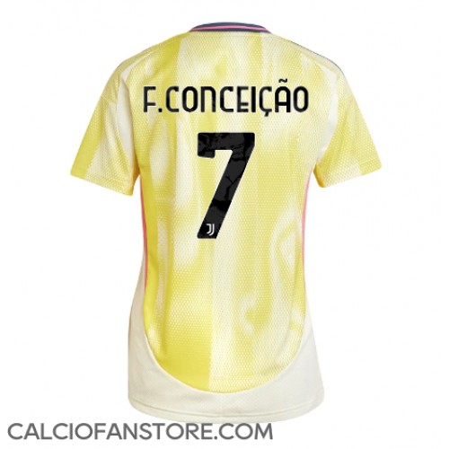 Maglia Calcio Juventus Francisco Conceicao #7 Seconda Divisa Donna 2024-25 Manica Corta